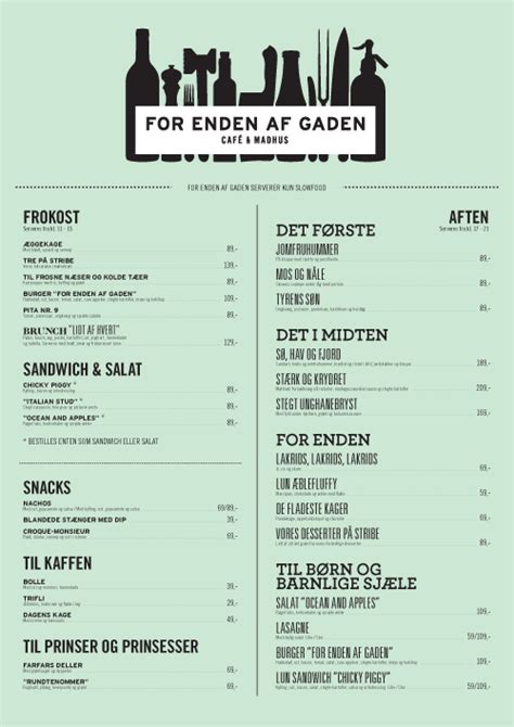 for enden af gaden menu|FEAG